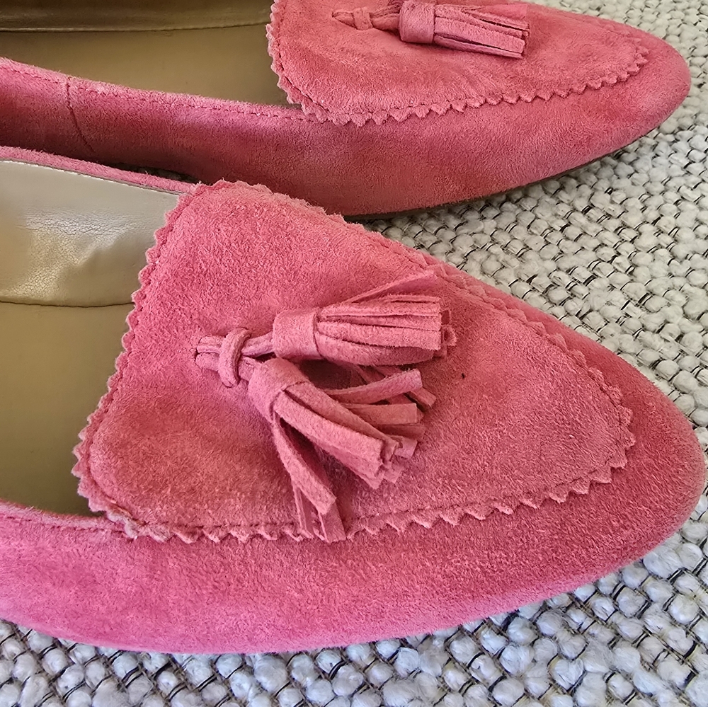 Talbots Pink Suede Flats with Tassel Detail 6.5 - Picture 2 of 5